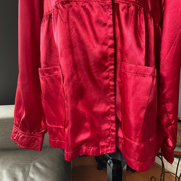 Paris Blues 3X Sleek Satin Jacket Holiday Christmas Event Party Maximalist Red - Picture 5 of 9